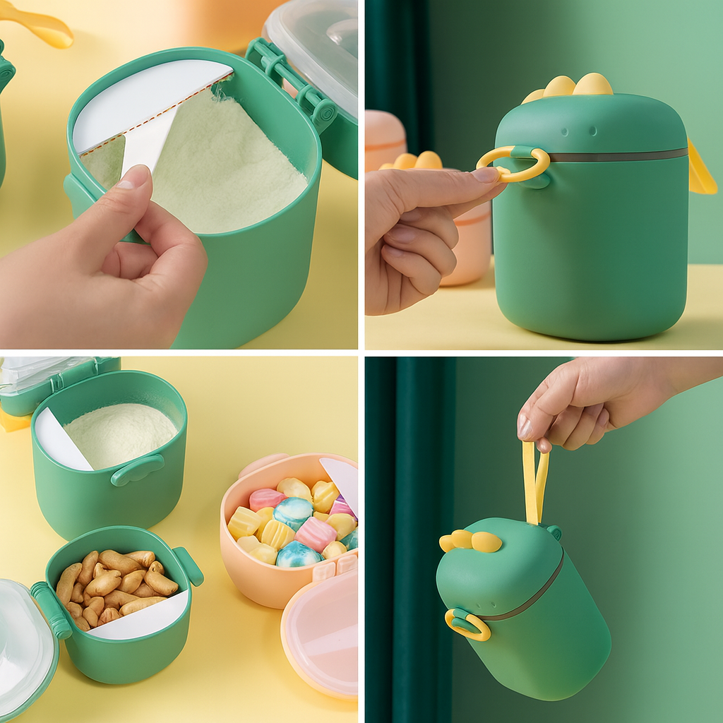 Pote Dosador de Leite em Pó Infantil com Colher Medidora Ver