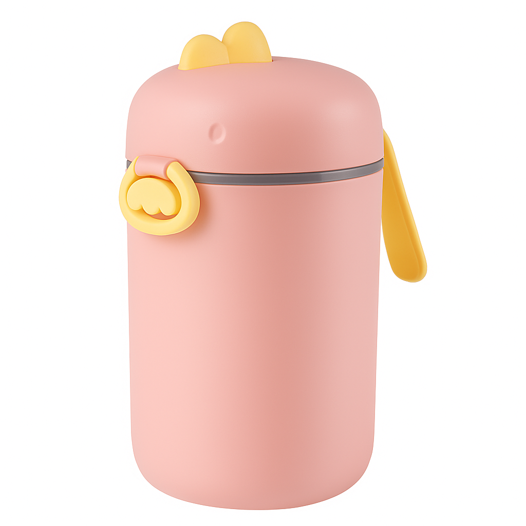 Pote Dosador de Leite em Pó Infantil com Colher Medidora Ros